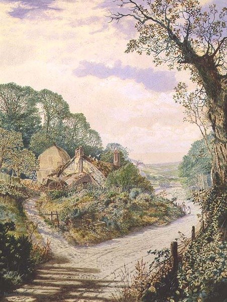Um Meio-dia de Verão, antiga quinta, Wharfedale de John Atkinson Grimshaw