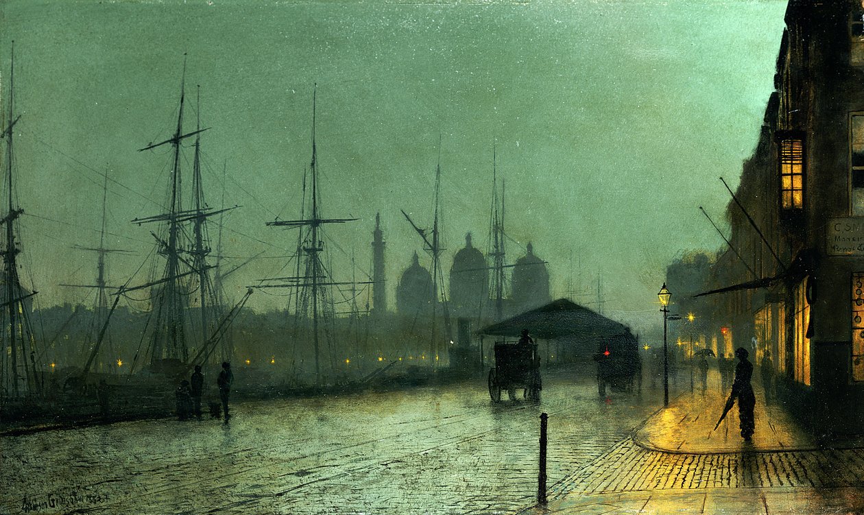 Humber Dockside, Hull, 1882 de John Atkinson Grimshaw