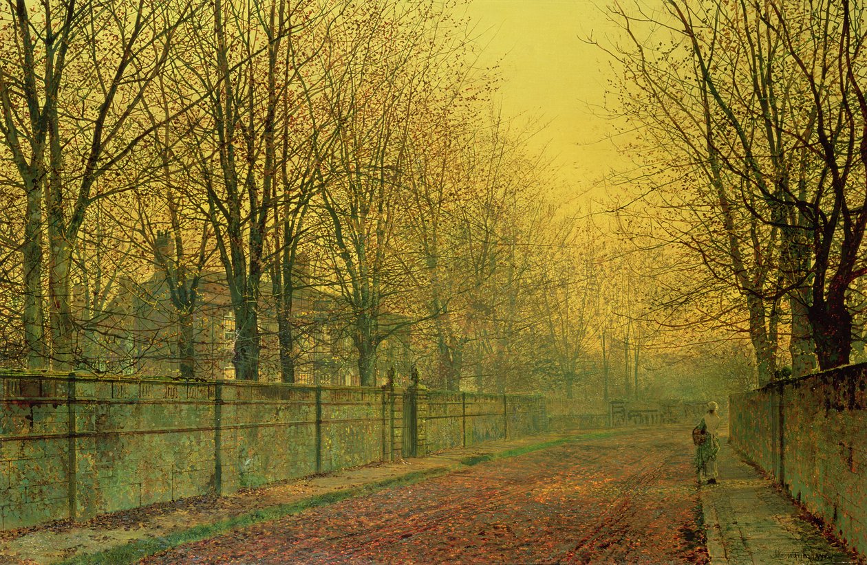 No brilho dourado do outono, 1884 de John Atkinson Grimshaw