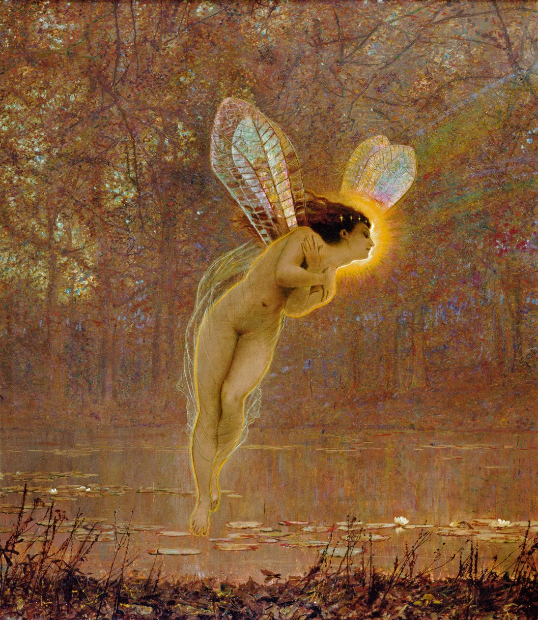 Íris, detalhe da fada de John Atkinson Grimshaw