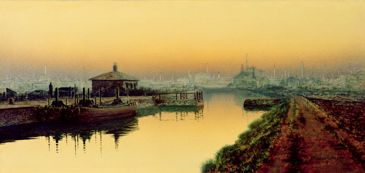 Knostrop Cut, Leeds, domingo à noite de John Atkinson Grimshaw