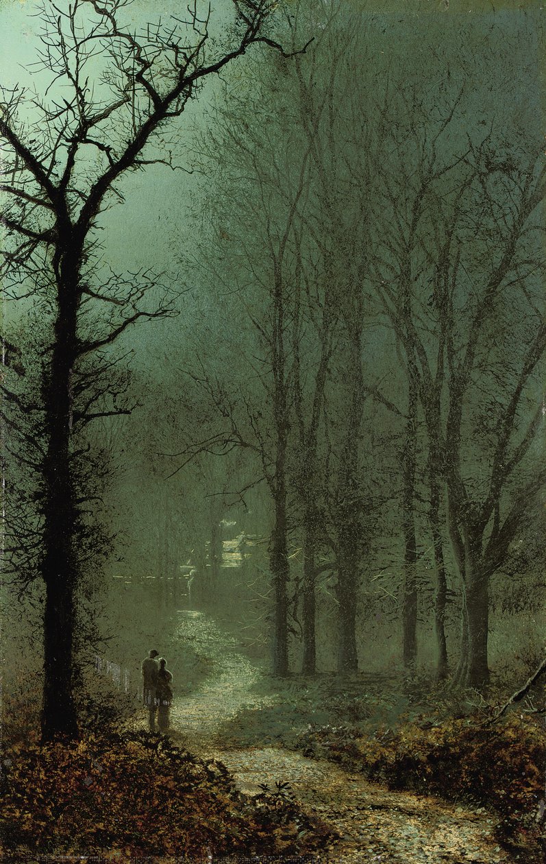 Amantes em um bosque ao luar, 1873 de John Atkinson Grimshaw
