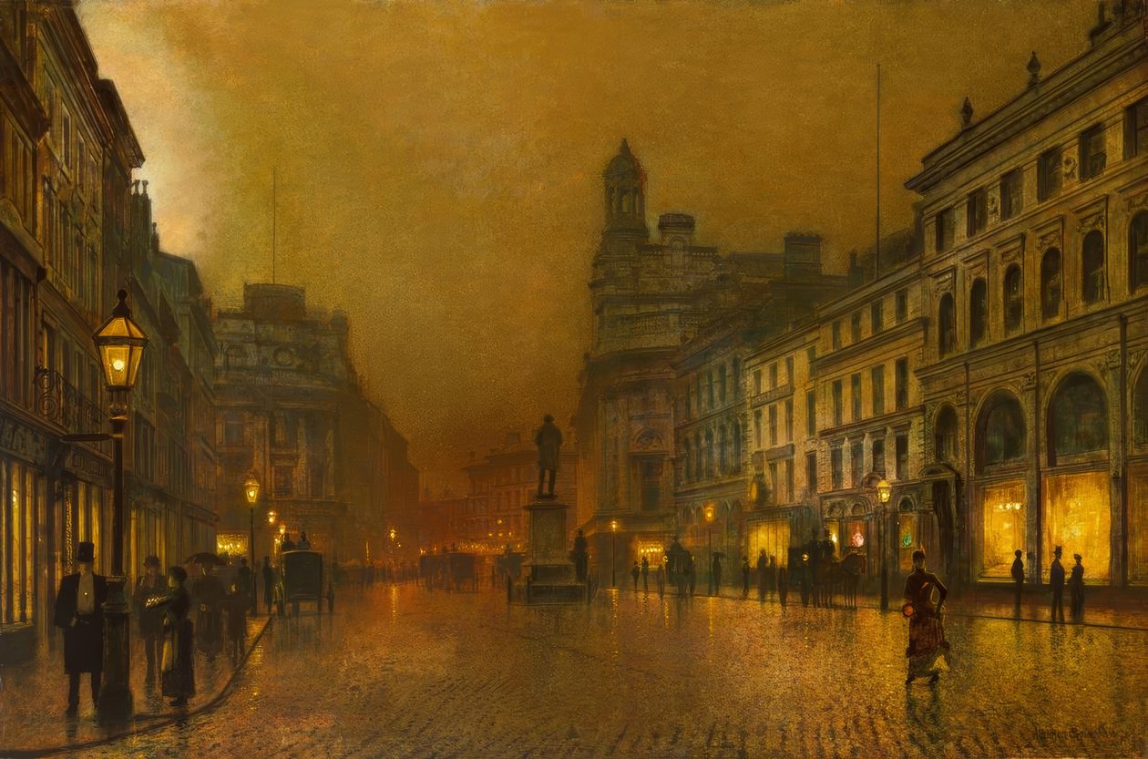 Manchester, St. Ann&39;s Square - Pintura por JAGrimshaw de John Atkinson Grimshaw