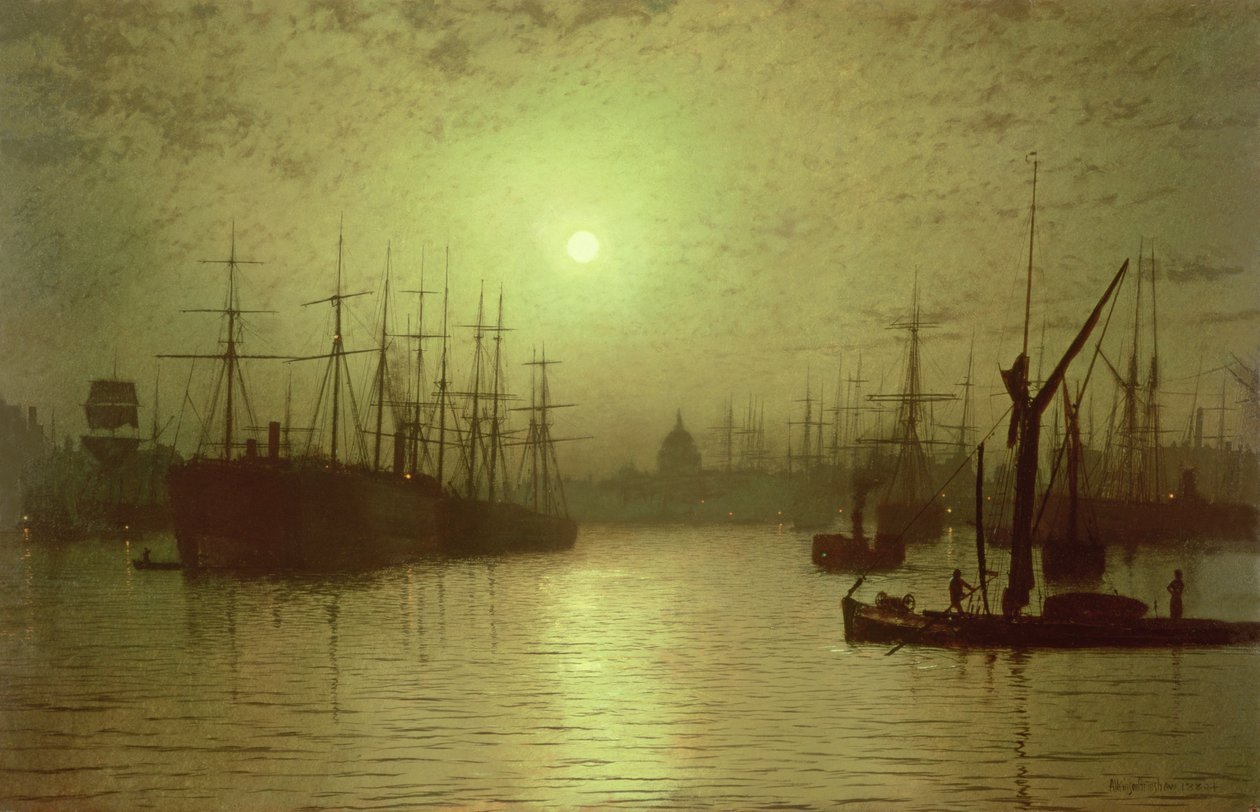 Anoitecer no Tâmisa de John Atkinson Grimshaw