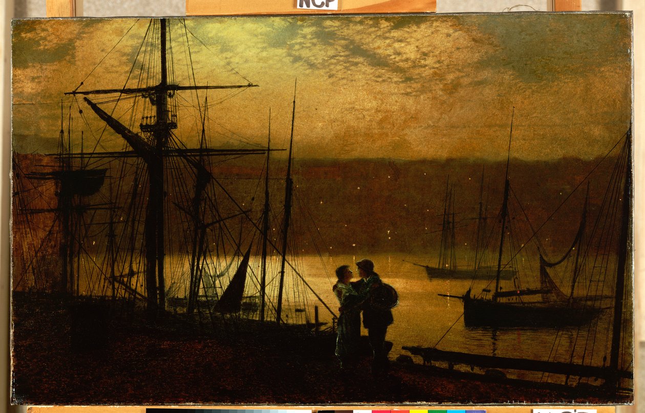 Outward Bound - uma visão de Whitby, 1887 de John Atkinson Grimshaw