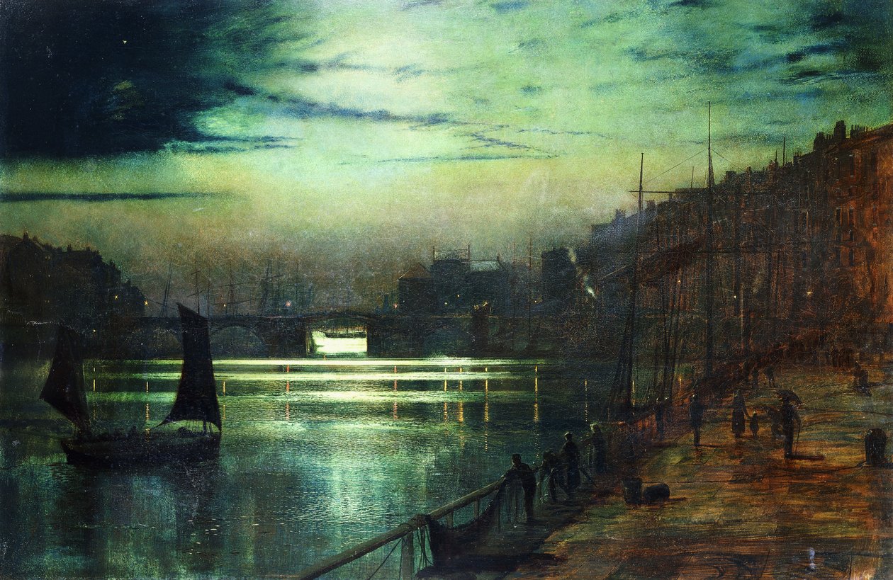 As luzes do porto, Whitby, de John Atkinson Grimshaw