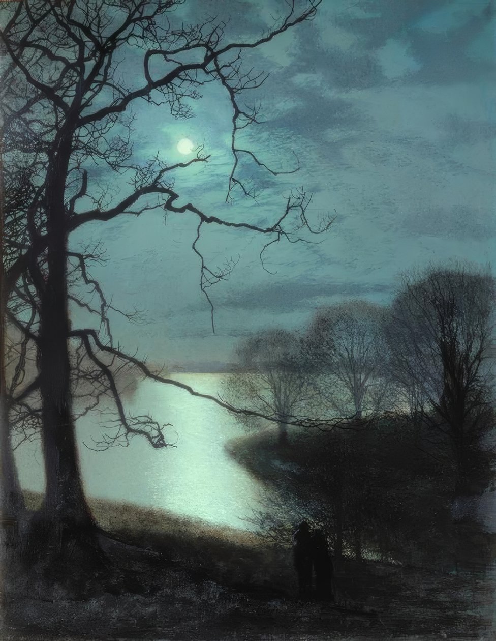 Observando um lago enluarada de John Atkinson Grimshaw