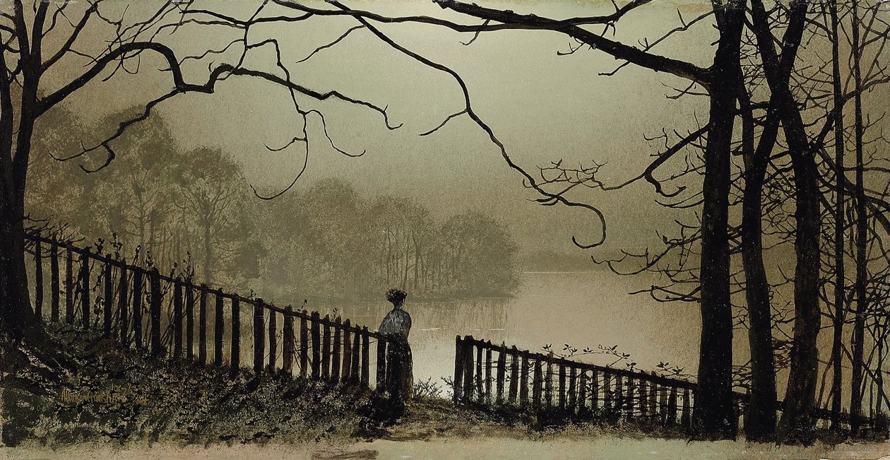 Lago Waterloo, Roundhay Park, Leeds, 1876-7 de John Atkinson Grimshaw