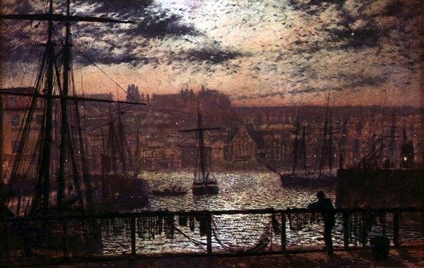 Whitby Harbour do cais da Estação de John Atkinson Grimshaw