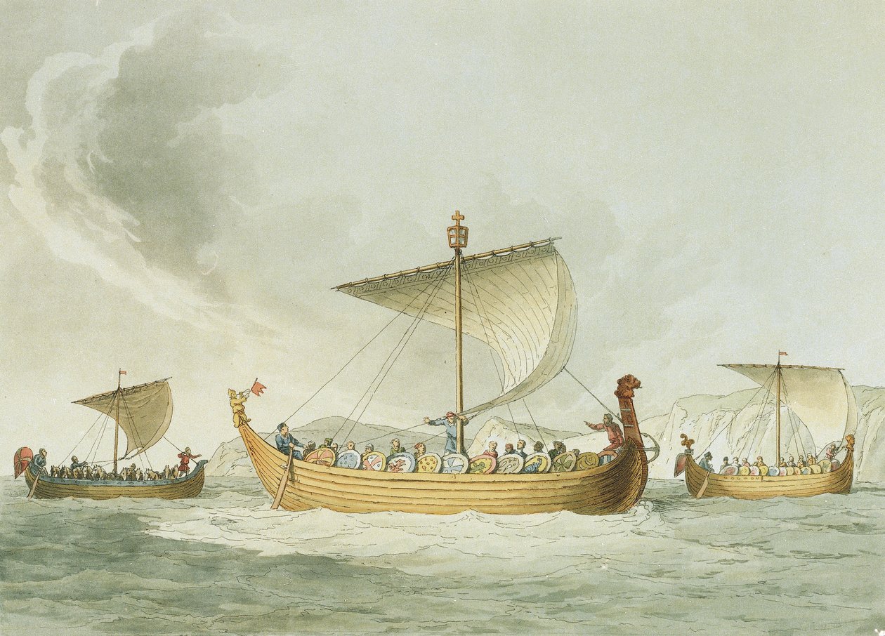 Navios de Guilherme, o Conquistador de John Augustus (after) Atkinson