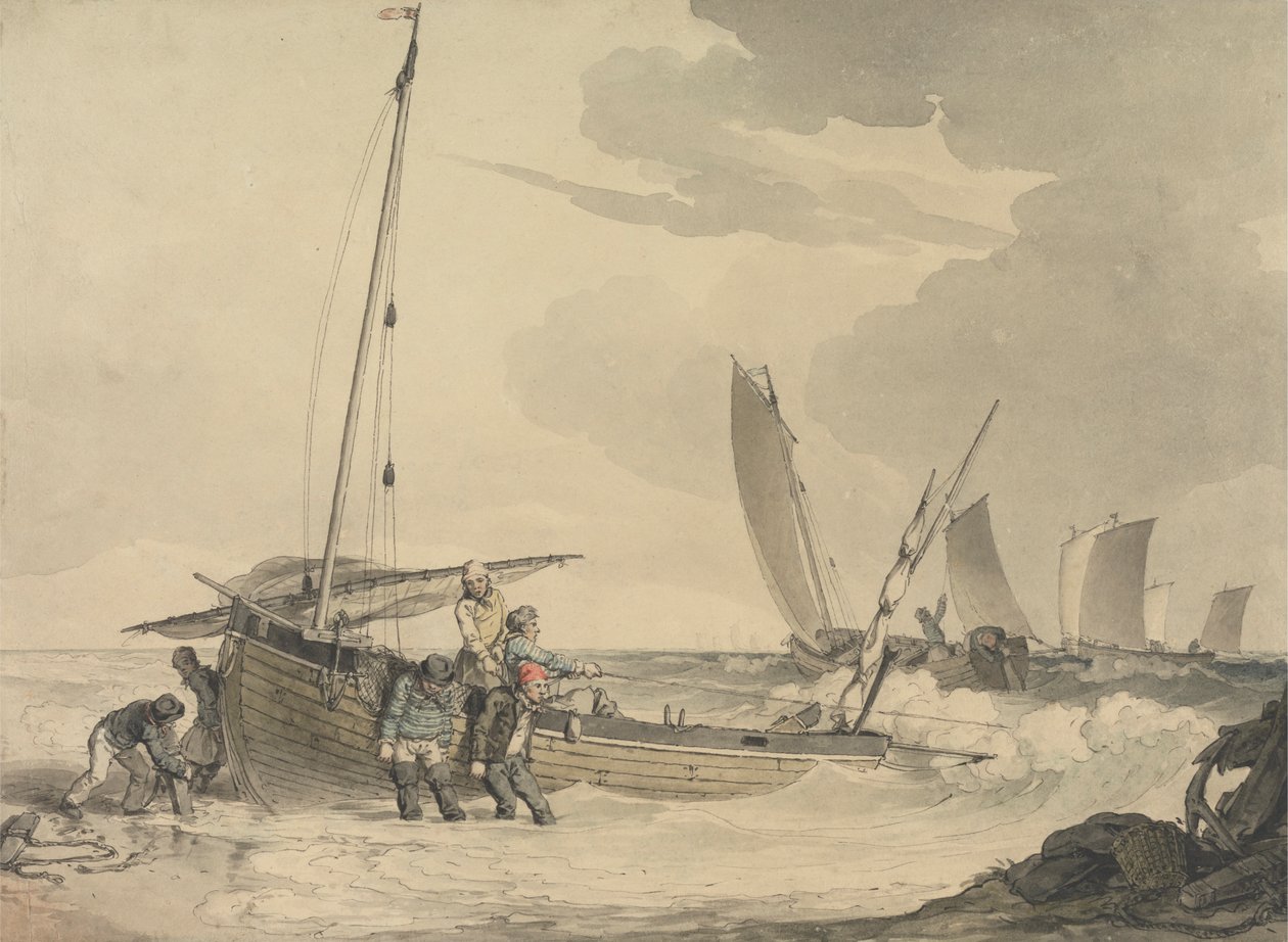 Pescador que se lança ao mar de John Augustus Atkinson
