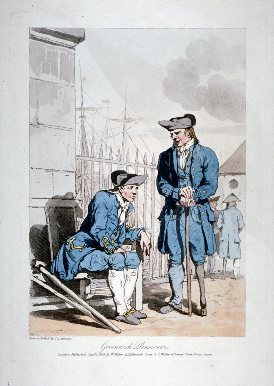 Pensionistas de Greenwich, 1808 de John Augustus Atkinson