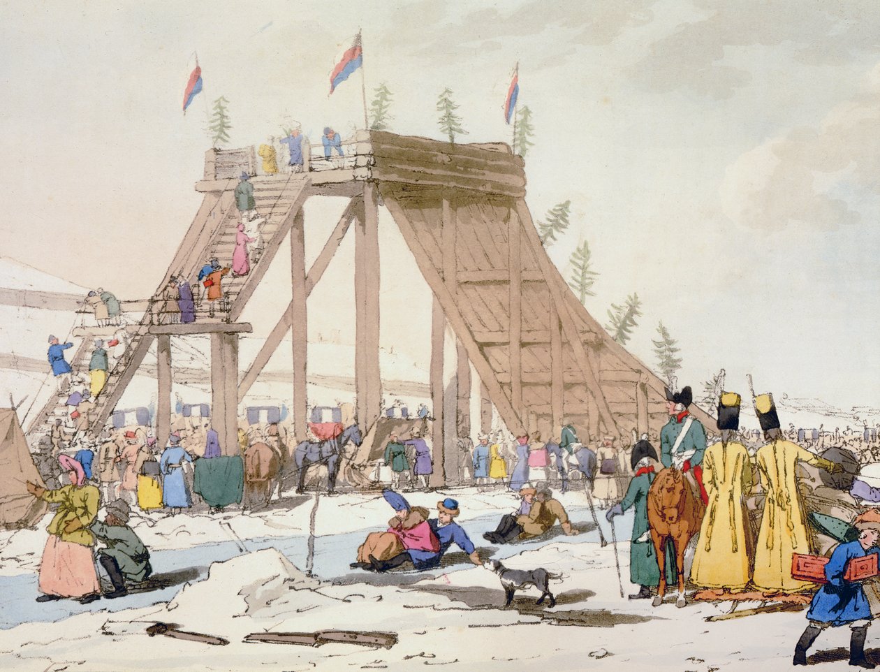 Ice Hill, gravado pelo artista, publicado em 1804 de John Augustus Atkinson