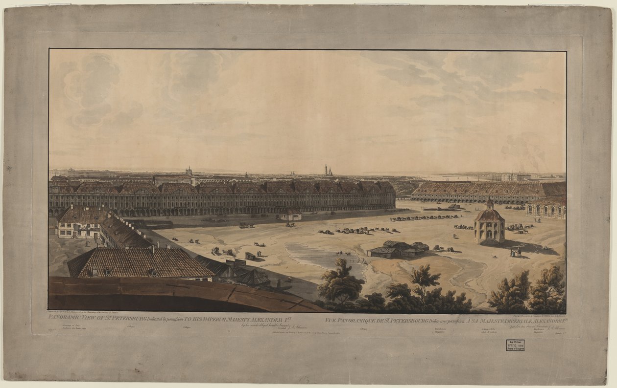 Vista panorâmica de São Petersburgo, entre 1805 e 1807 de John Augustus Atkinson