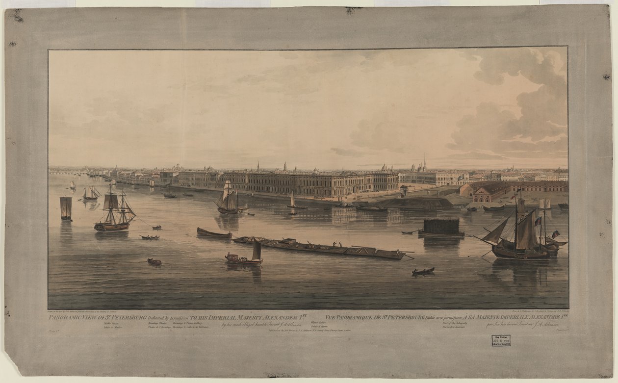 Vista panorâmica de São Petersburgo, entre 1805 e 1807 de John Augustus Atkinson