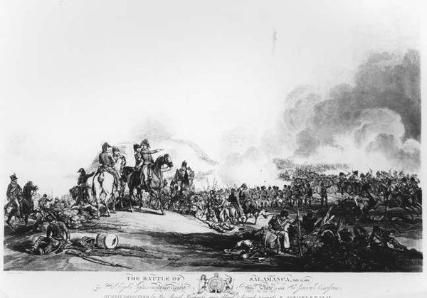 A batalha de Salamanca, 22 de julho de 1812, gravada por G. Lewis, 1813 de John Augustus after Atkinson
