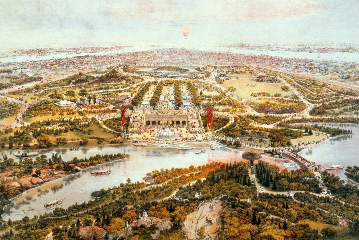 Central Park, Verão, Olhando para Sul, 1865 de John Bachmann