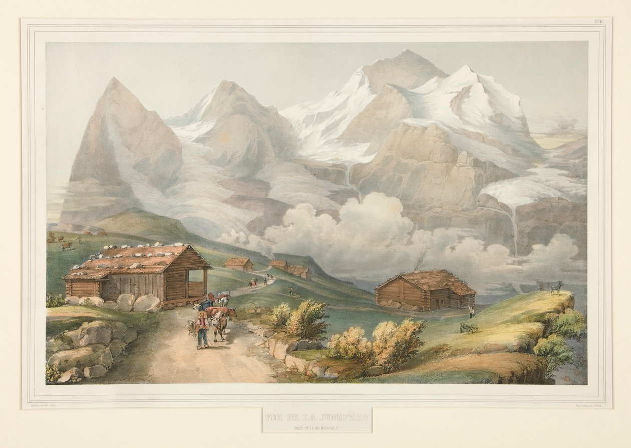 Vista do Jungfrau do Wengernalp de John Bachmann
