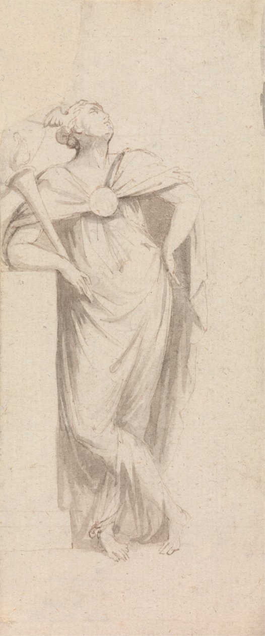 Figura Alegórica Feminina: segurando uma tocha flamejante de John Bacon