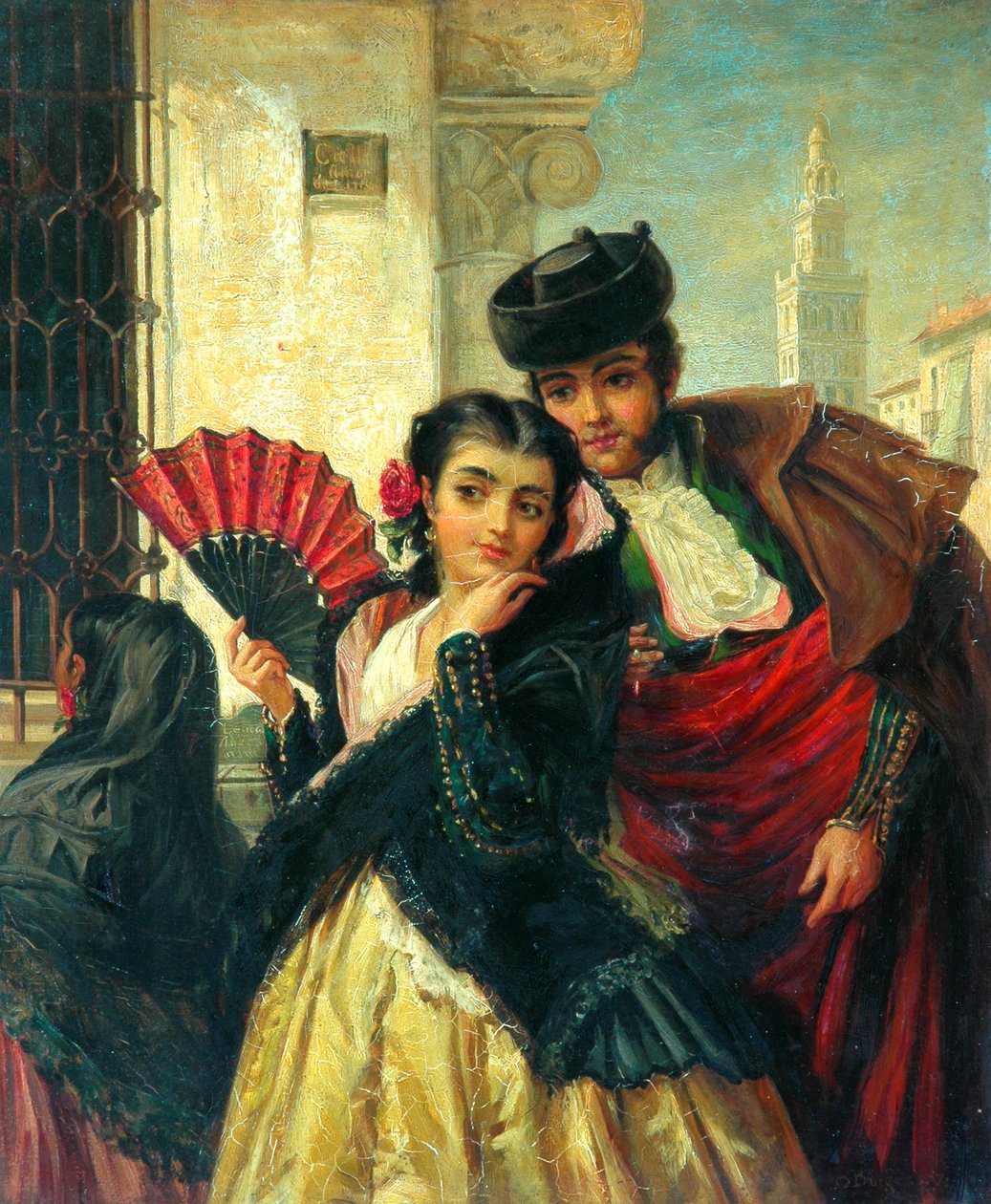 Cena Em Espanha, Perto De Sevilha, c.1853 de John Bagnold Burgess