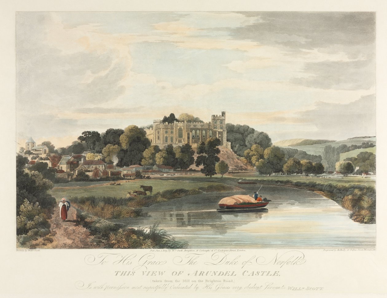 Esta vista do Castelo de Arundel de John Baily