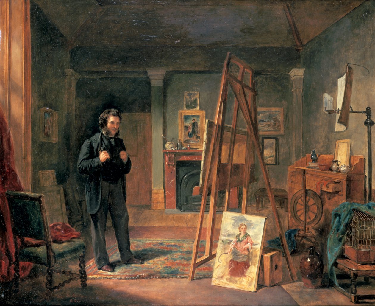 Retrato de Thomas Faed em seu estúdio, século XIX de John Ballantyne