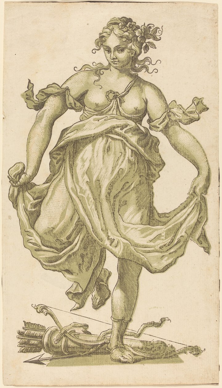 Ninfa dançando com arco e flechas de John Baptist Jackson