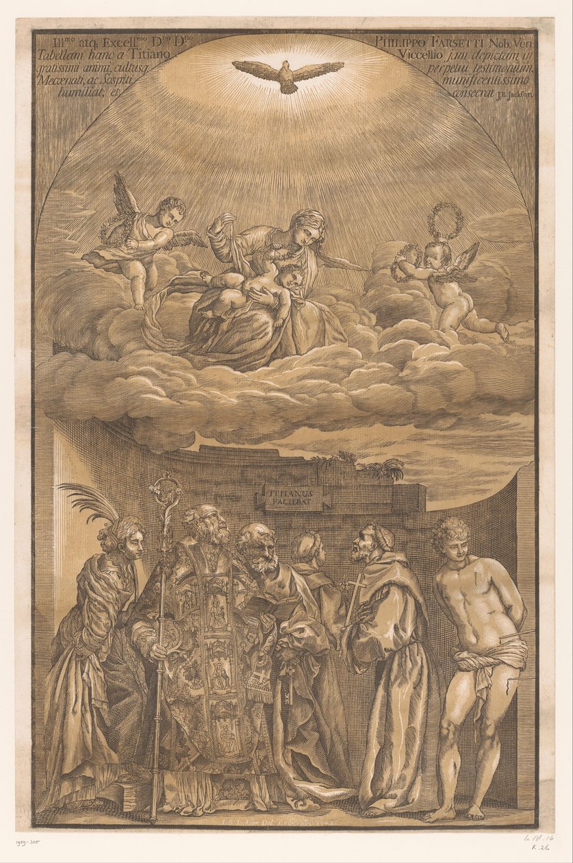 Maria nas nuvens e seis santos
Obras de arte de mestres venezianos (título da série)
Ópera selectiora (título da série) de John Baptist Jackson