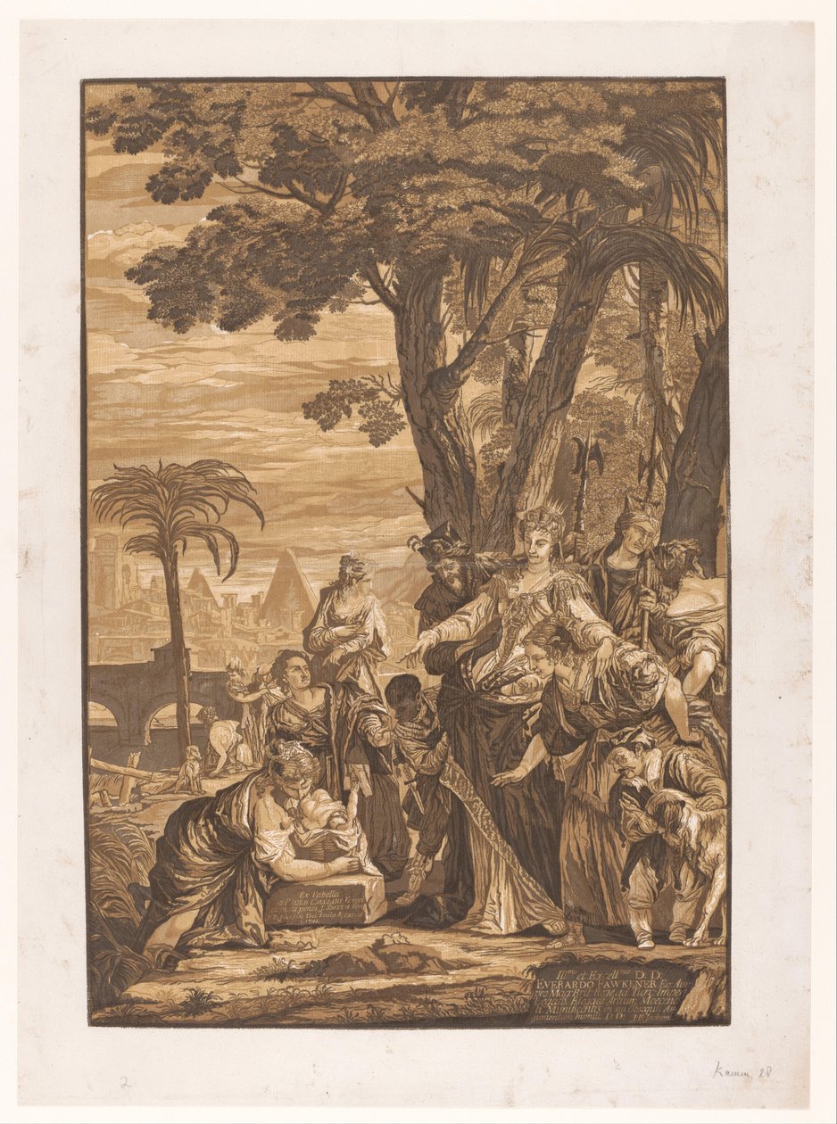 Moisés é encontrado pela filha de Faraó Obras de arte de mestres venezianos (título da série) Opera selectora (título da série) de John Baptist Jackson