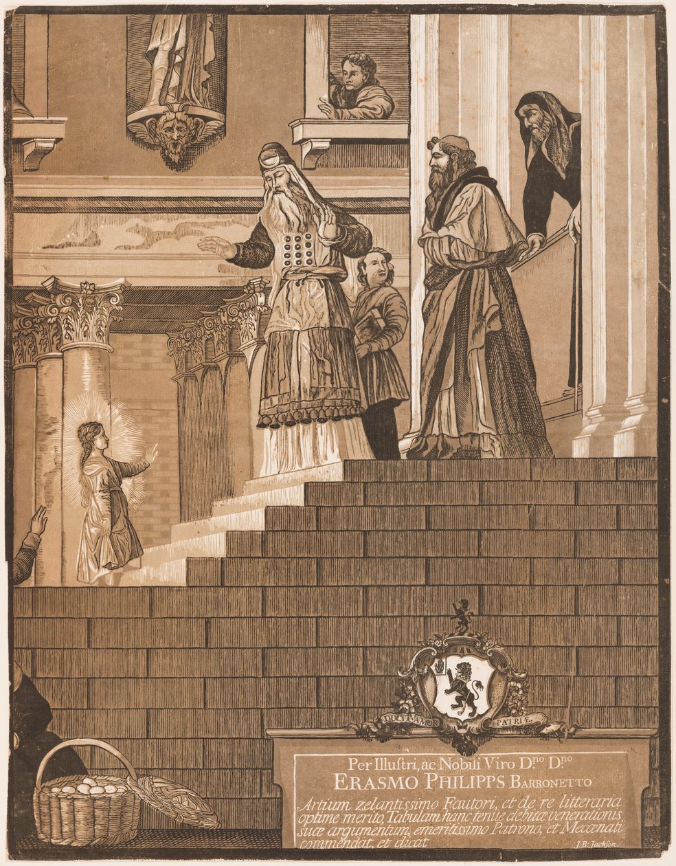 Apresentação da Virgem no Templo, depois de Ticiano (folha direita) de John Baptist Jackson