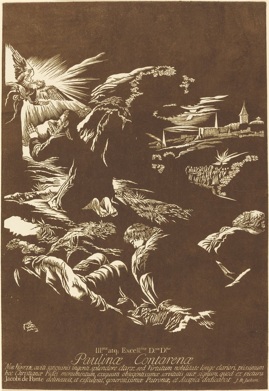 Cristo no Monte das Oliveiras de John Baptist Jackson after Jacopo Bassano