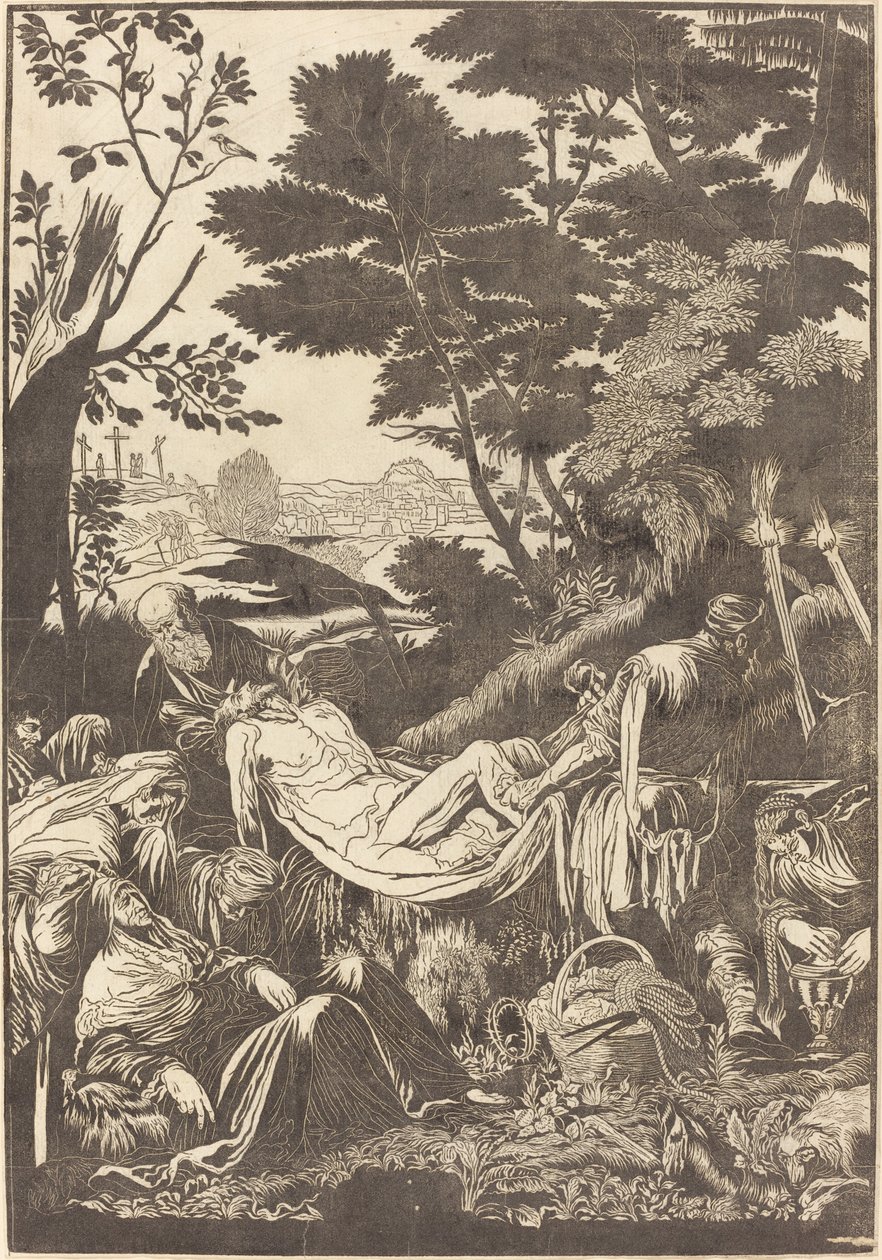 O Sepultamento [reto] de John Baptist Jackson after Jacopo Bassano
