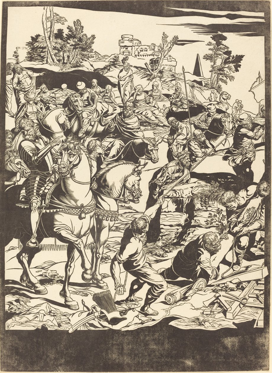A Crucificação [placa esquerda] de John Baptist Jackson after Jacopo Tintoretto