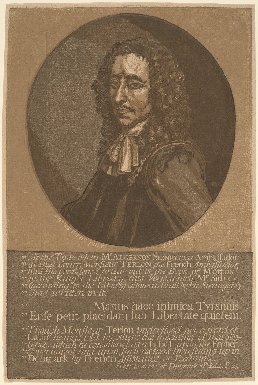 Algernon Sidney de John Baptist Jackson, after Justus van Verus