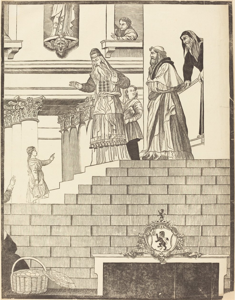 Apresentação da Virgem no Templo [placa direita] de John Baptist Jackson after Titian