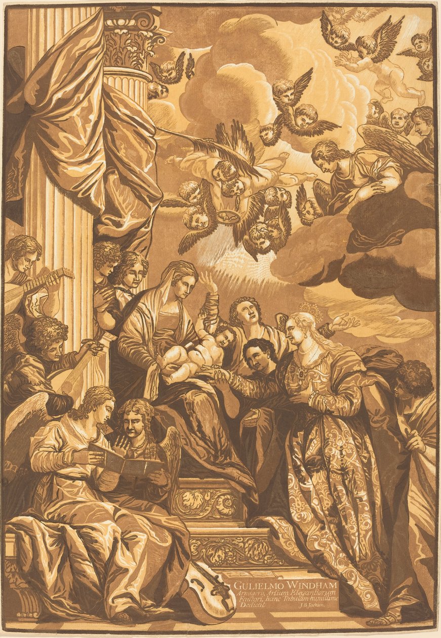 O Casamento Místico de Santa Catarina de John Baptist Jackson after Veronese