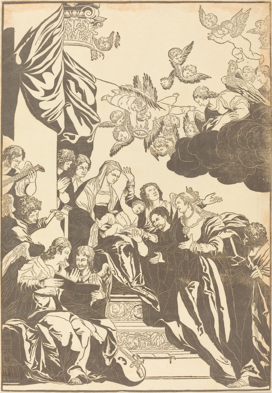 O Casamento Místico de Santa Catarina de John Baptist Jackson after Veronese