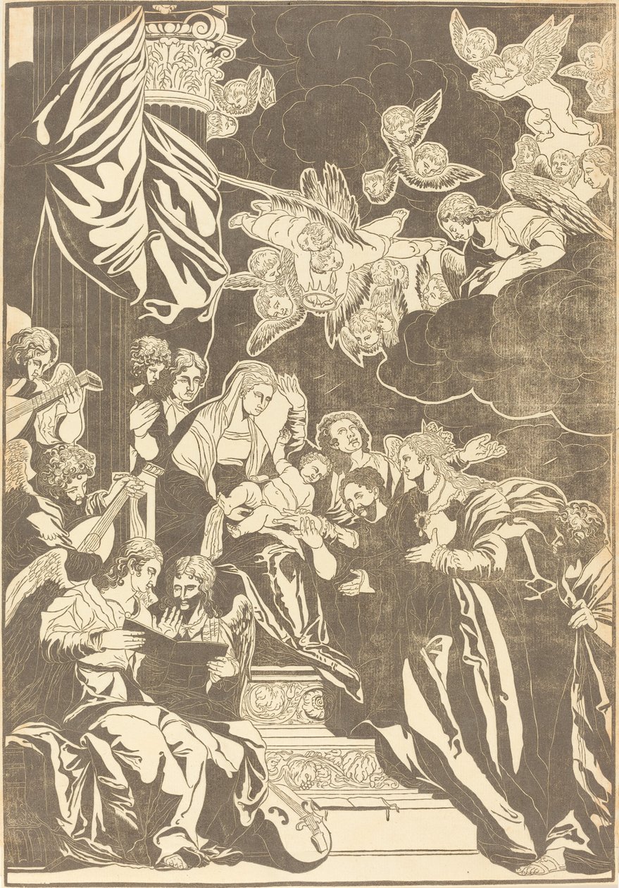 O Casamento Místico de Santa Catarina de John Baptist Jackson after Veronese