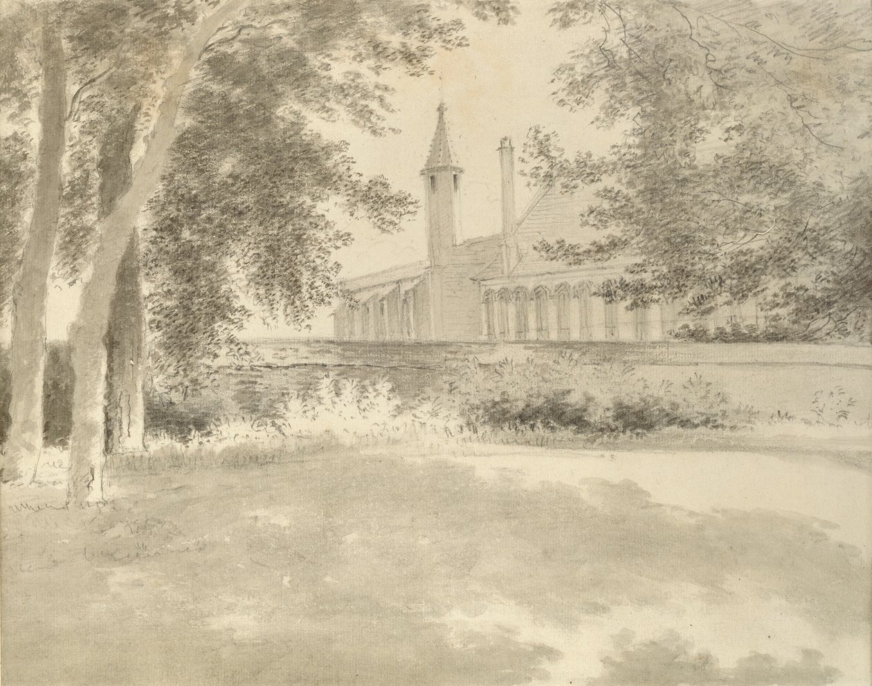 Balliol Chapel and Library from the Grove, 2 de Agosto de 1783 de John Baptist Malchair