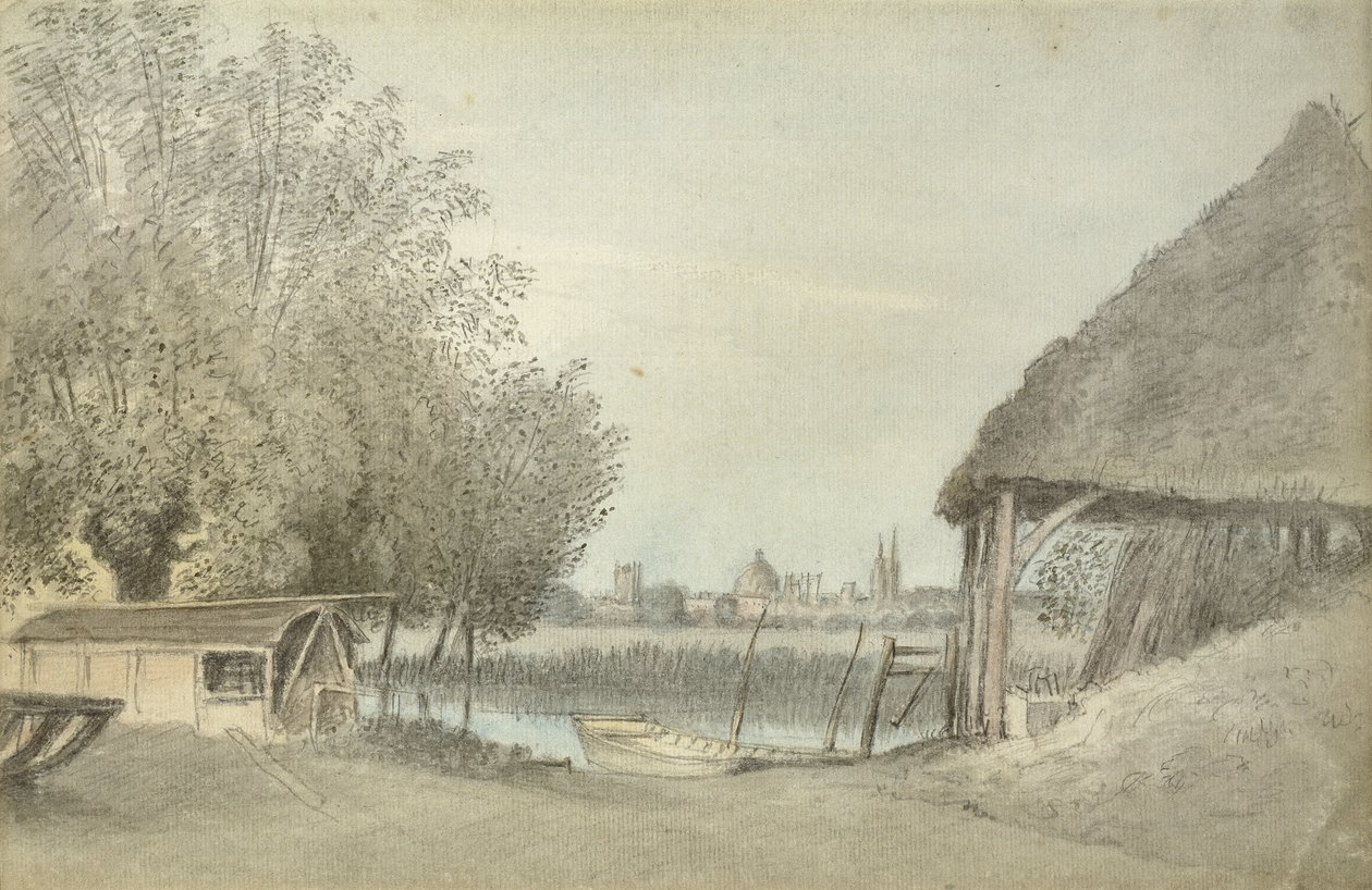 Ferry Hinksey, perto de Oxford, em 15 de junho de 1789 (aquarela sobre grafite, no papel) de John Baptist Malchair