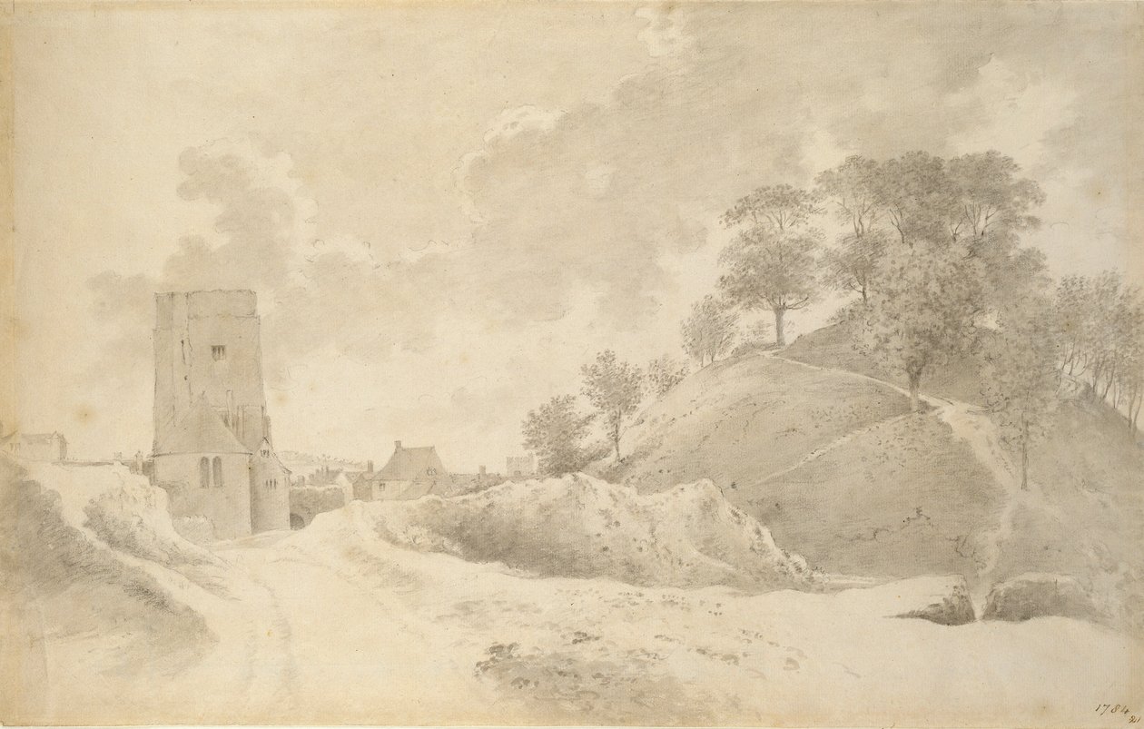 Oxford Castle and the Castle Mound, 27 de Maio de 1784 de John Baptist Malchair