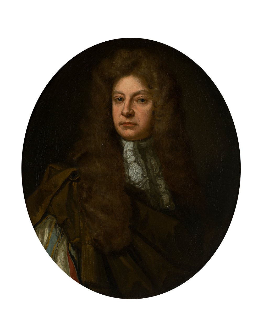 Retrato de meio comprimento de Adam Urquhart com Lace Jabot (óleo sobre tela) de John Baptist de (circle of) Medina