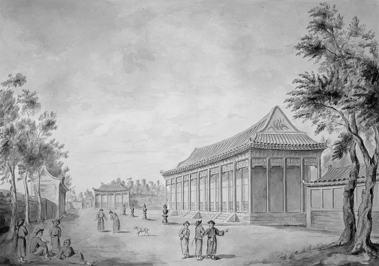 Salão da Audiência no Antigo Palácio de Verão, Pequim, 1793 de John Barrow