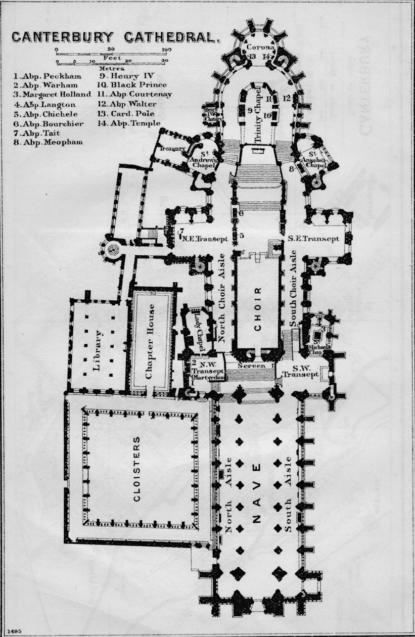 Catedral de Canterbury, século XX de John Bartholomew