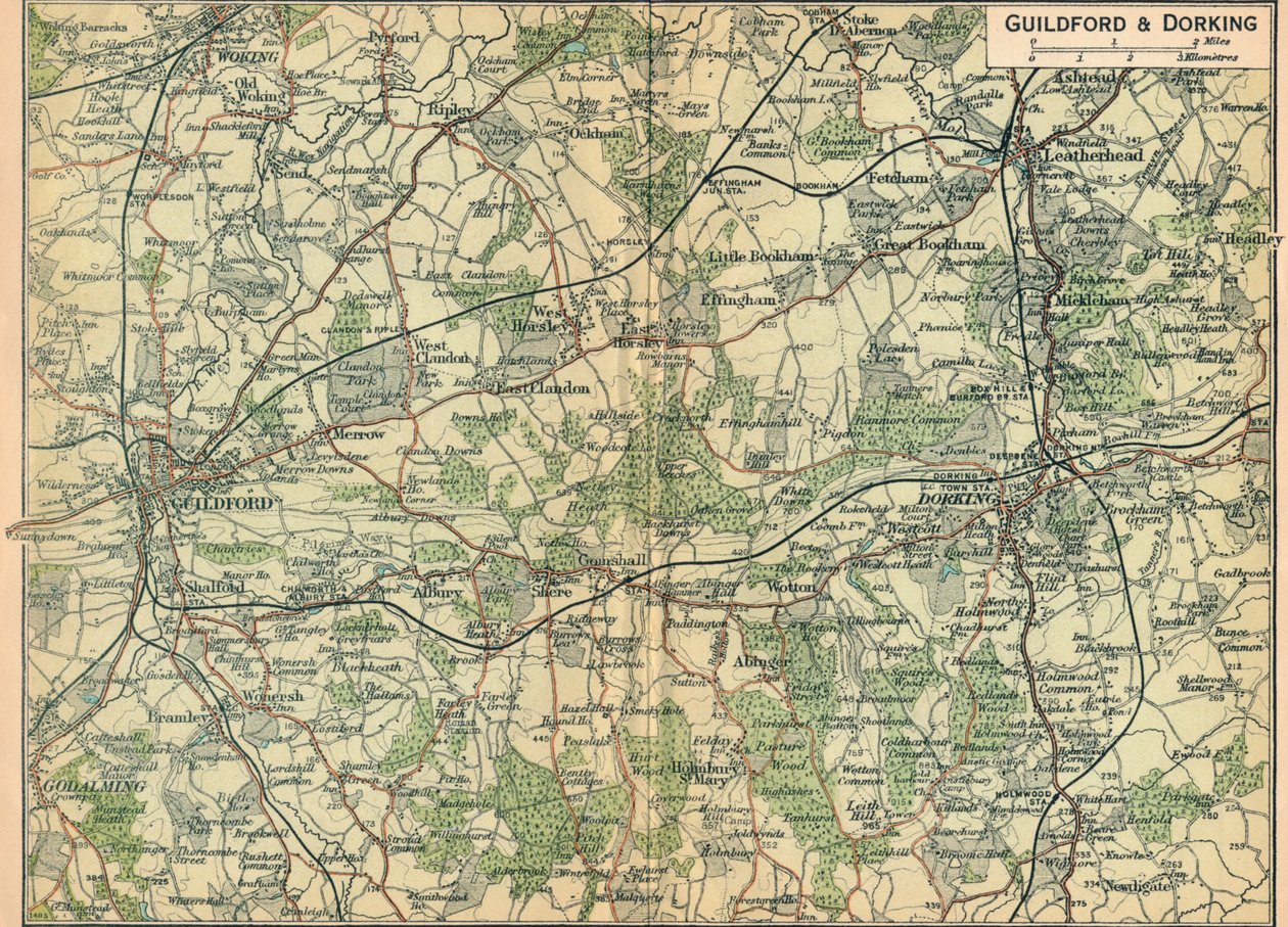 Guildford & Dorking, século XX de John Bartholomew