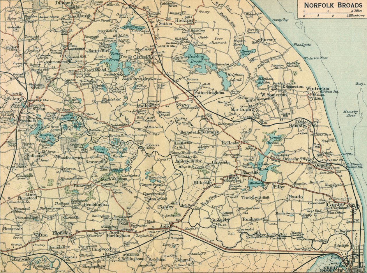 Norfolk Broads, século XX de John Bartholomew