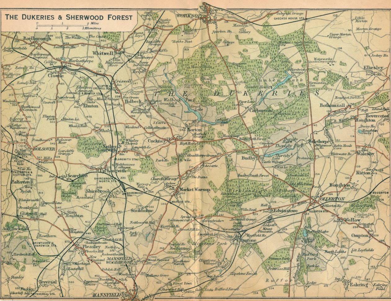 The Dukeries & Sherwood Forest, século XX de John Bartholomew