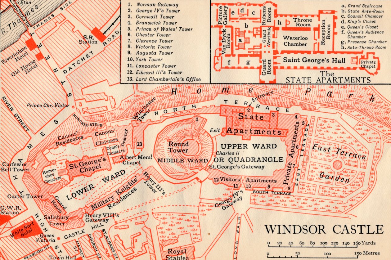 Castelo de Windsor, século XX de John Bartholomew