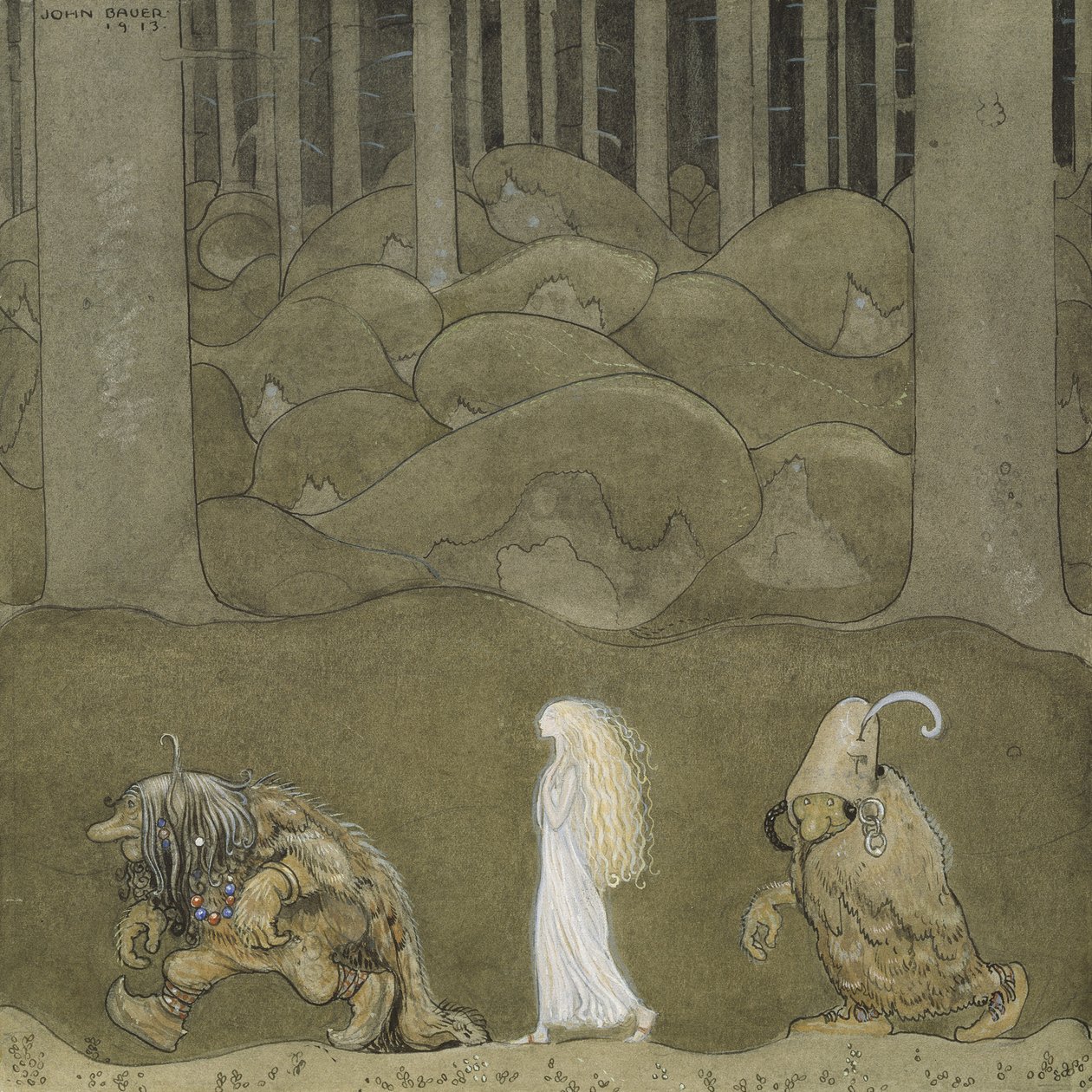 A princesa e os trolls de John Bauer