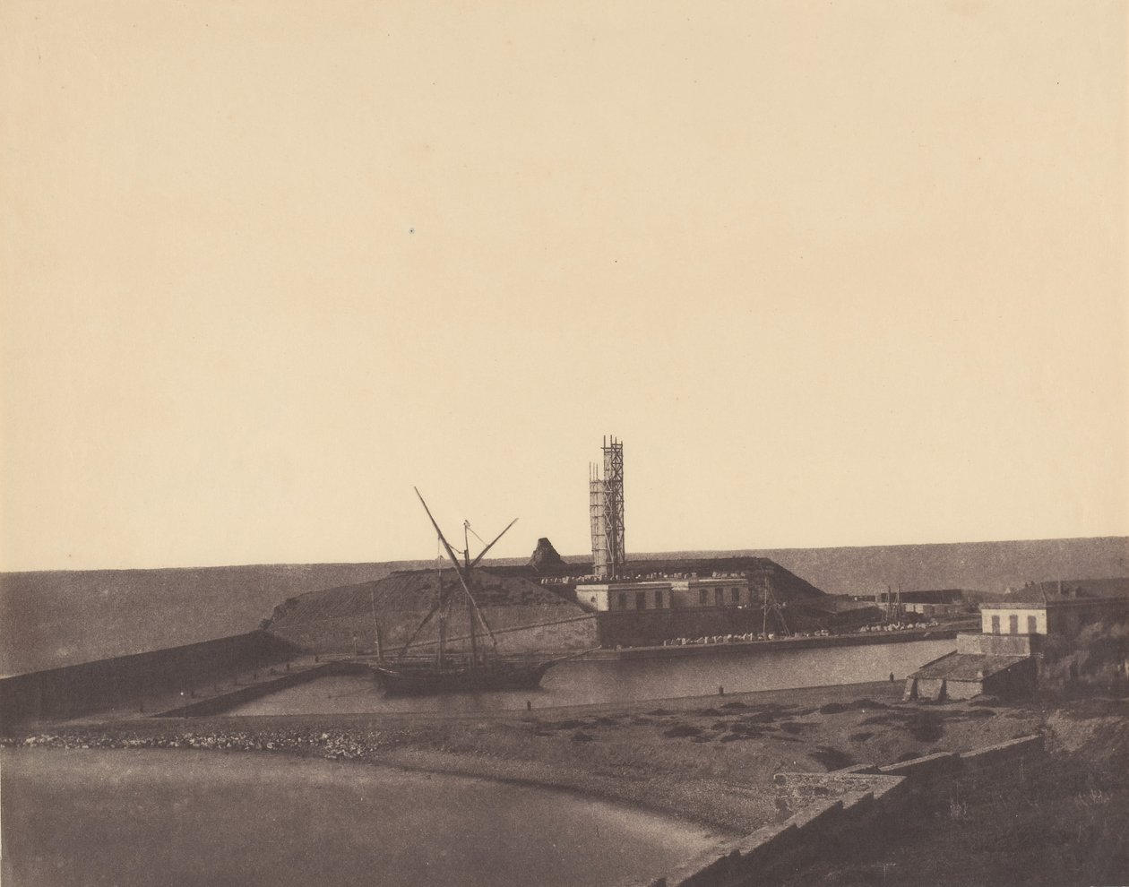 Barco em Harbor, Argélia, 1853-54. de John Beasley Greene